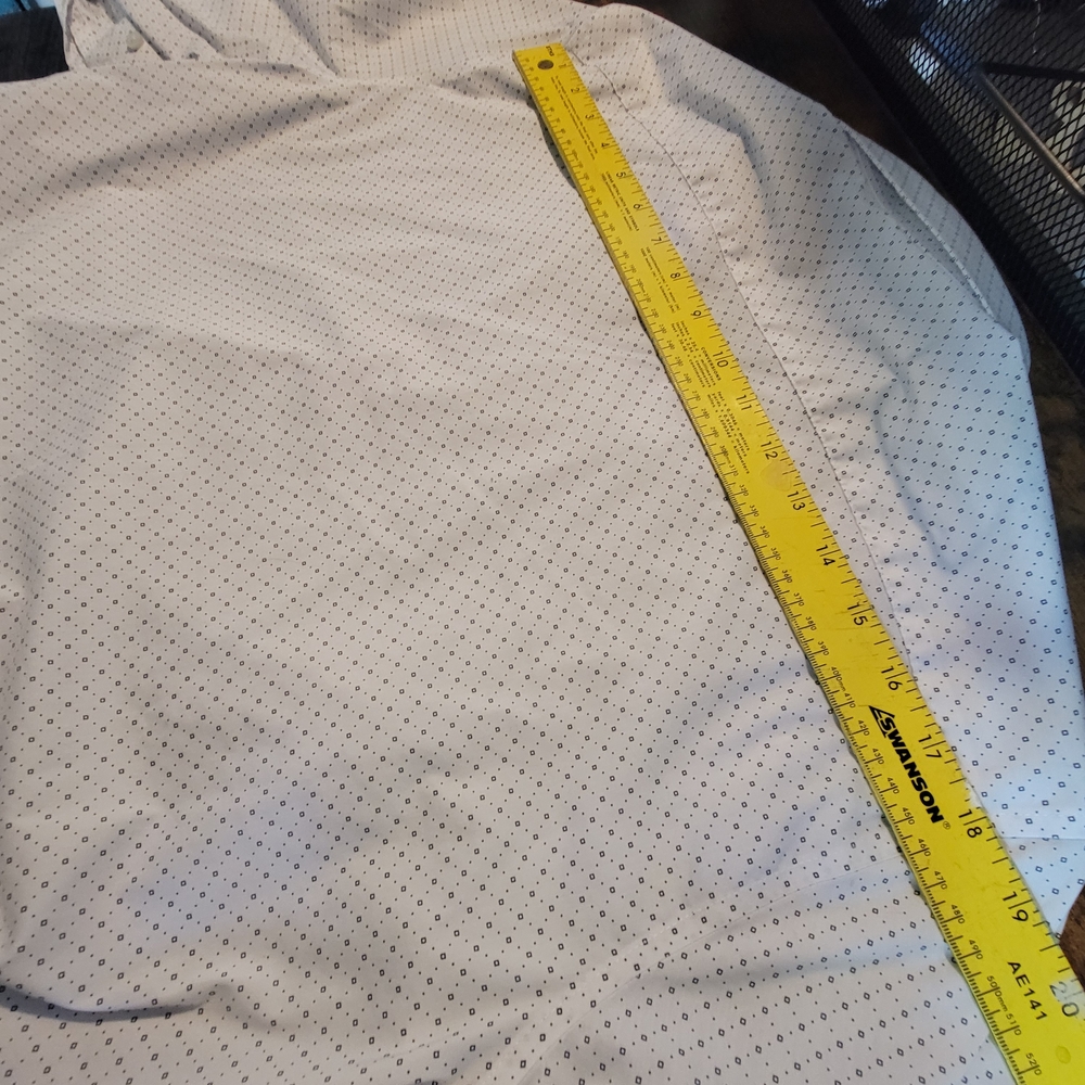 JF J.Ferrar Men's White Patterned Dress Shirt Size Large - Picture 8 of 11